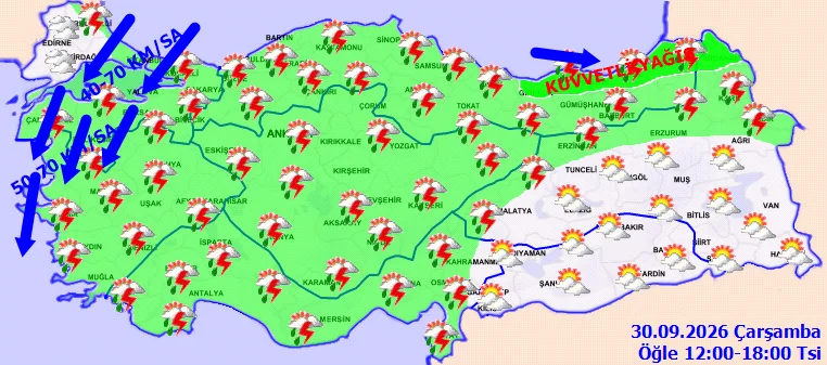 Bugünkü hava durumu: Karadeniz ve Marmara'ya kuvvetli yağış!