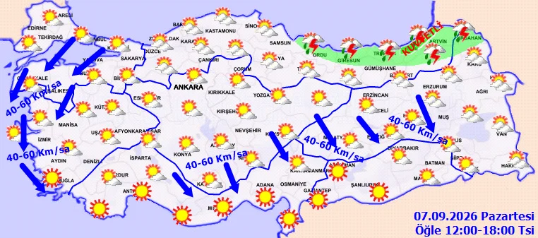 Bugünkü hava durumu: MGM'den Karadeniz'e sel uyarısı, Ege'ye fırtına!