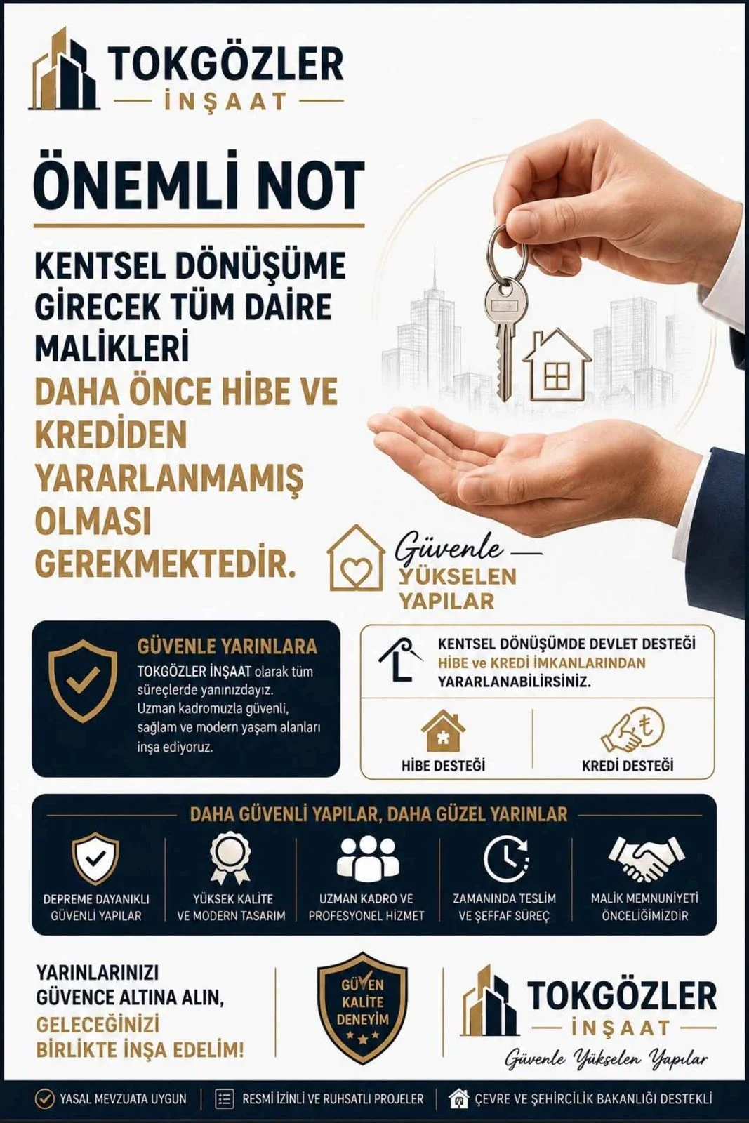 Tokgözler İnşaat’tan Yarısı Bizden için destek artışı çağrısı