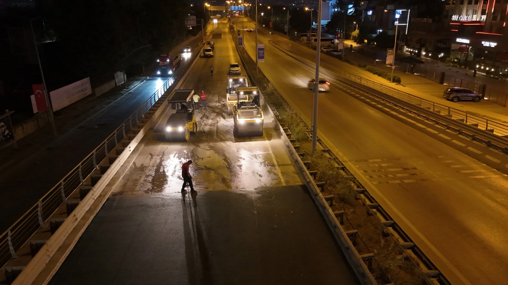 Yahya Kaptan Köprüsü’nde gece mesaisi