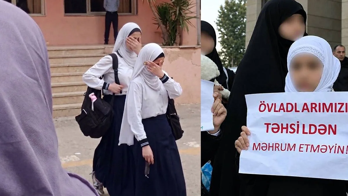 Azerbaycan’da başörtüsü zulmü fiilen başladı: Çok sayıda okulda eylem var