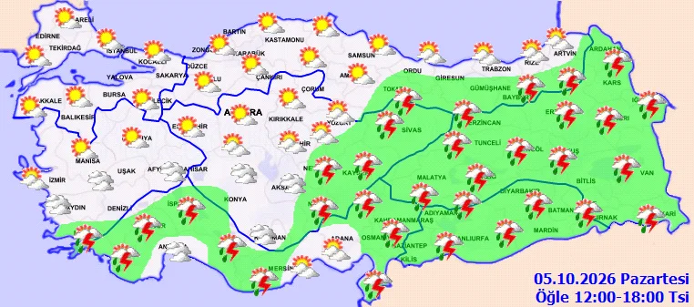 Bugünkü hava durumu: Malatya, Elazığ ve Adıyaman'a kuvvetli yağış!