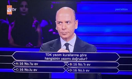 TDK’ya göre “No.lu” doğru yazımı hangisi? Kim Milyoner Olmak İster sorusu
